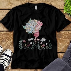 Disney Piglet with Love T-Shirt Winnie The Pooh Unisex Tee Adult T-shirt